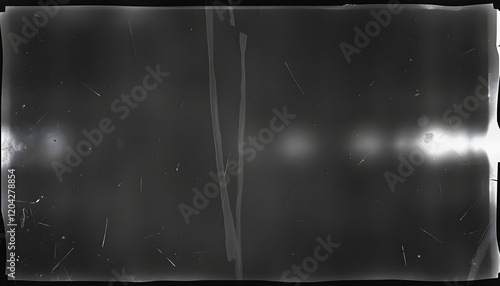 Black and white film negative texture background with dust, scratches and grunge frame for a vintage video tape effect. dreamy vintage destroyed photo or film light leaks texture overlay with vignet