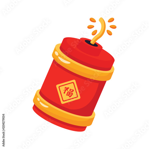 Firecracker icon symbolizing warding off evil spirits and bringing luck