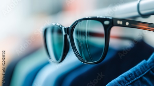 Wallpaper Mural a pair of sunglasses hanging on a rack in a store window display case with a blurred background Torontodigital.ca