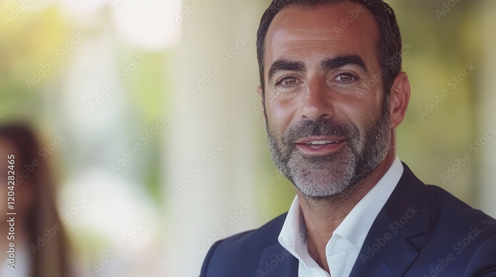 Fototapeta premium Portrait of a Confident Middle Aged Man in a Suit