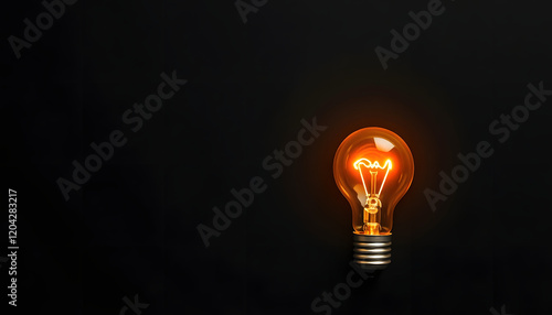 light bulb on fire on black background, Paper Cutout style, with white tones