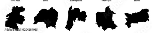 Santa Rosa, Solola, Suchitepequez, Totonicapan, Zacapa outline maps