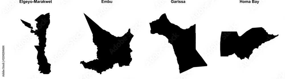 Elgeyo-Marakwet, Embu, Garissa, Homa Bay outline maps Elgeyo-Marakwet, Embu, Garissa, Homa Bay outline maps