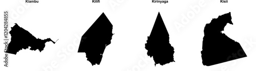 Kiambu, Kilifi, Kirinyaga, Kisii outline maps photo