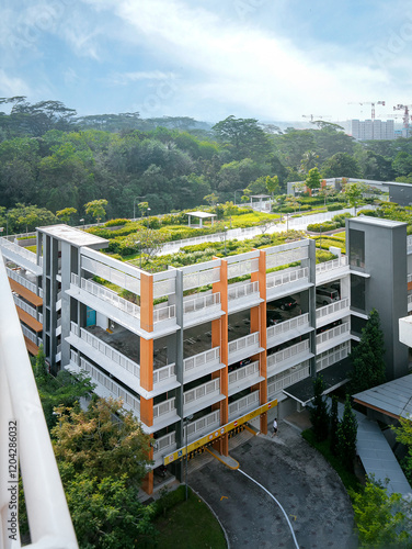 Canvas Print Multi-storey carparks in Choa Chu Kang HDB Estates, Singapore