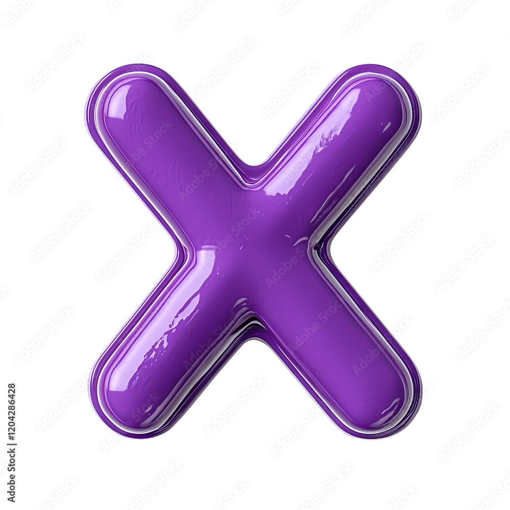 Glossy Purple 3D Cross Shape on Transparent Background for Graphics Glossy Purple 3D Cross Shape on Transparent Background for Graphics