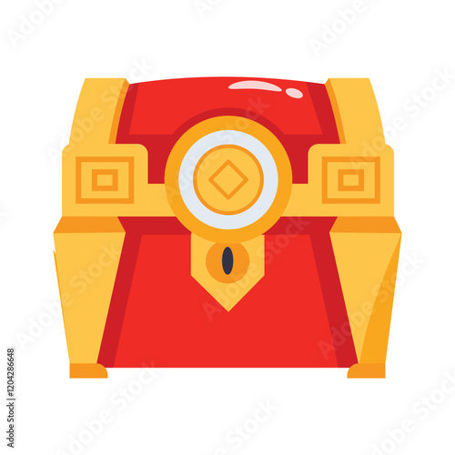 Decorative treasure chest icon design symbolizing wealth and good fortune
