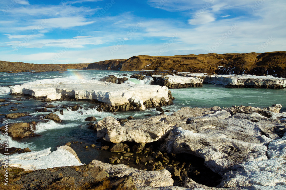 Urriðafoss bei Selfoss - der wasserreichste Wasserfall Islands