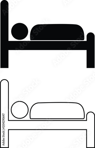 Bed icon sleeping set