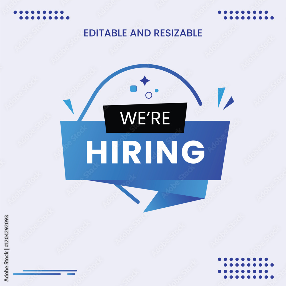Obraz premium Modern We are Hiring Social Media Post Template
