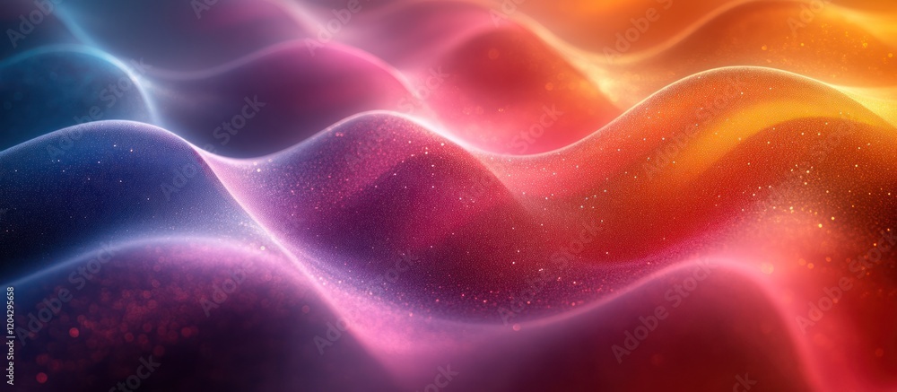 Fototapeta premium Abstract colorful glowing waves background.