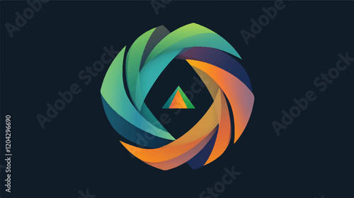 Multiple screens display a vibrant, swirling abstract design, possibly from an art or design app.
