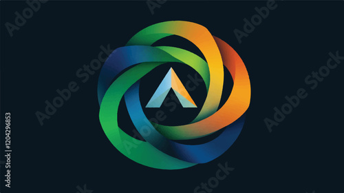 Multiple screens display a vibrant, swirling abstract design, possibly from an art or design app.
