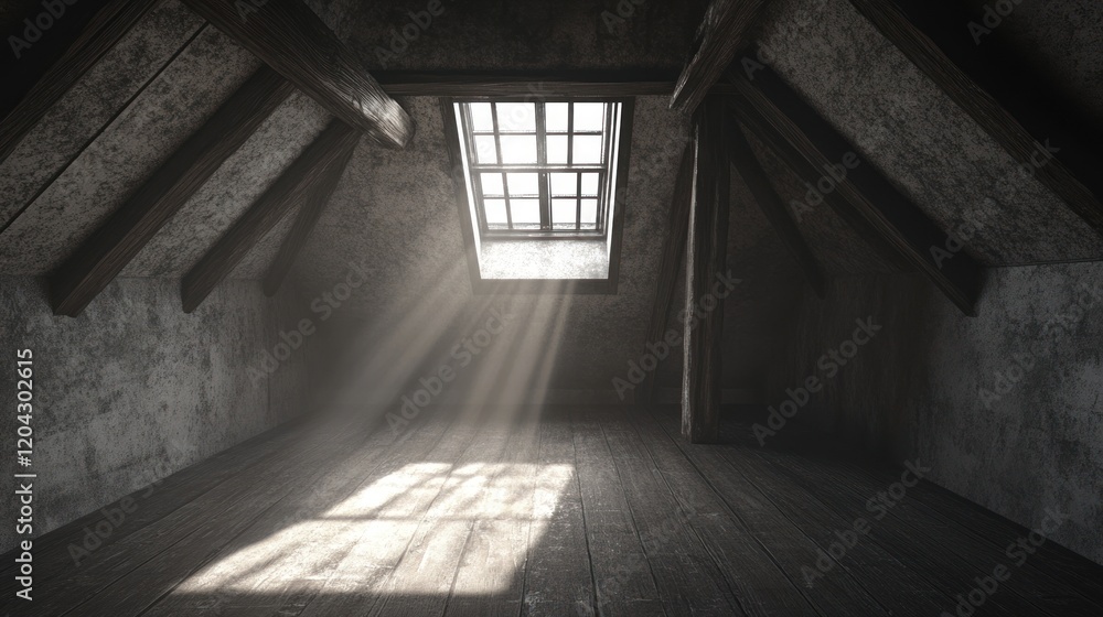 Sunbeams in a Dusty Attic: A Serene and Mysterious Space Sunbeams in a Dusty Attic: A Serene and Mysterious Space