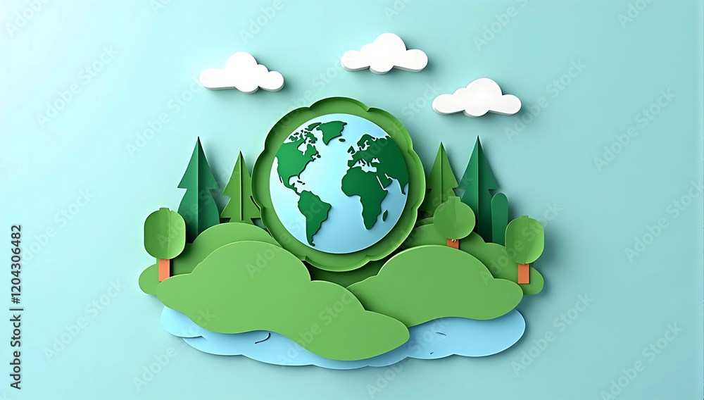 A whimsical Earth with floating clouds and greenery, symbolizing Earth Day’s themes of creativity, sustainability, and the planet’s beauty in a lighthearted illustration A whimsical Earth with floating clouds and greenery, symbolizing Earth Day’s themes of creativity, sustainability, and the planet’s beauty in a lighthearted illustration