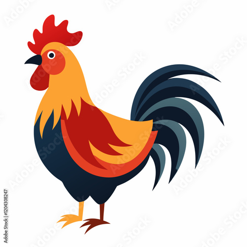 rooster isolated on white background