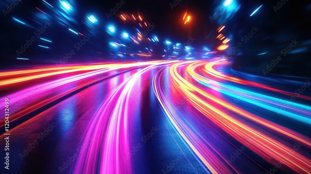 Creative light streaks, close-up of vibrant light trails, dynamic motion and bold colors Creative light streaks, close-up of vibrant light trails, dynamic motion and bold colors