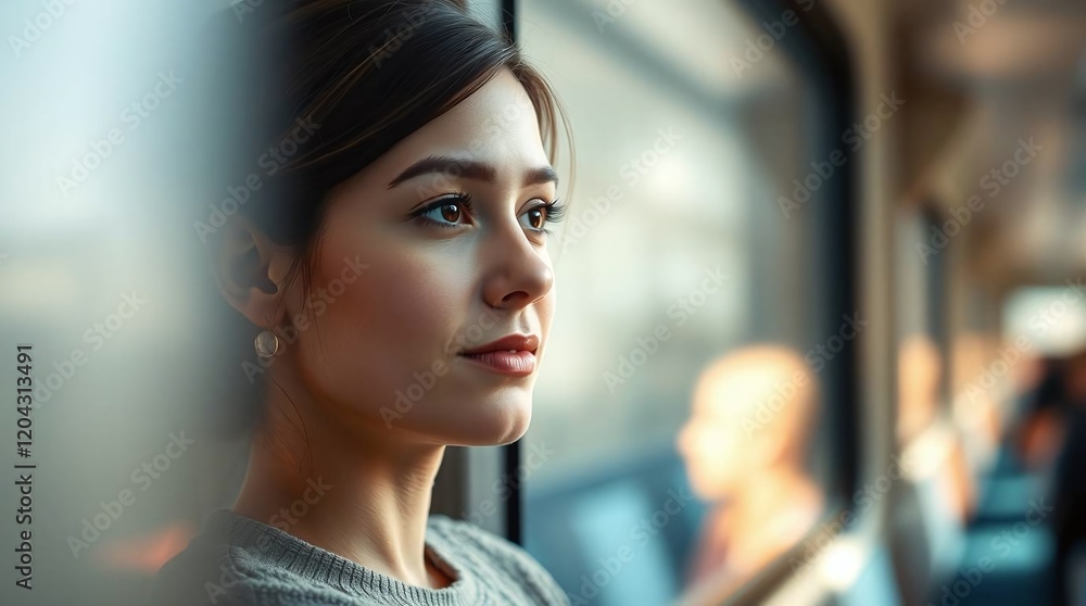 portrait of a person in a subway or near a window