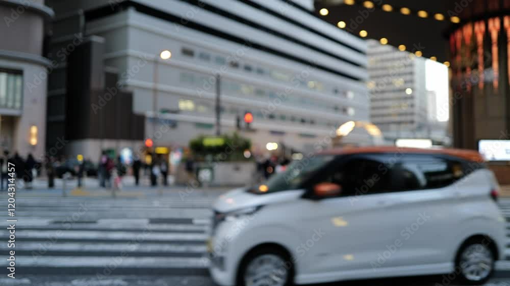 信号待ち、アウトフォーカス 信号待ち、アウトフォーカス
