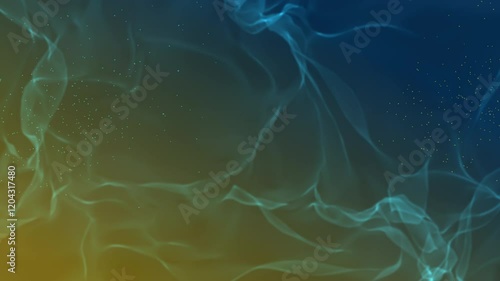 Abstract Fluid Background with Gradient Waves Particles Blue yellow gradient waves tiny particle effects abstract fluid motion background technology, branding, or creative design projects photo