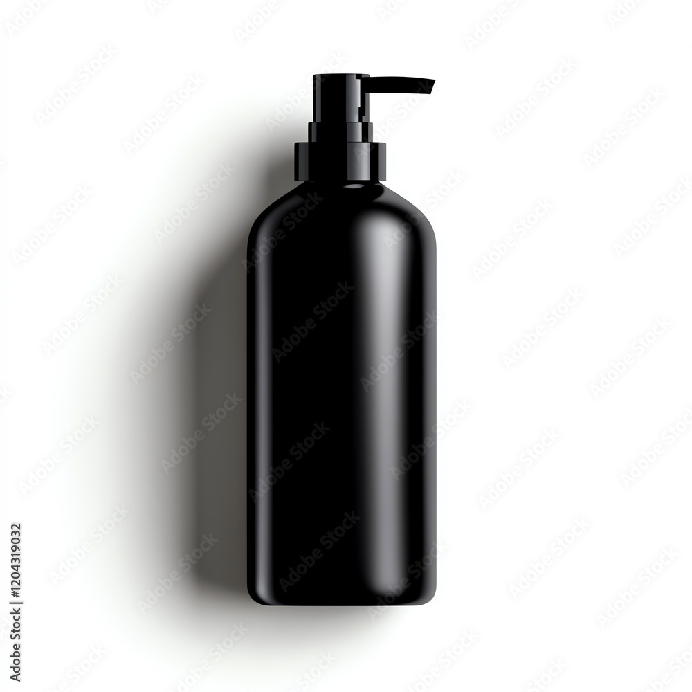 A sleek black bottle with a pump for dispensing lotions or liquids. Perfect for branding or product packaging designs. A sleek black bottle with a pump for dispensing lotions or liquids. Perfect for branding or product packaging designs.