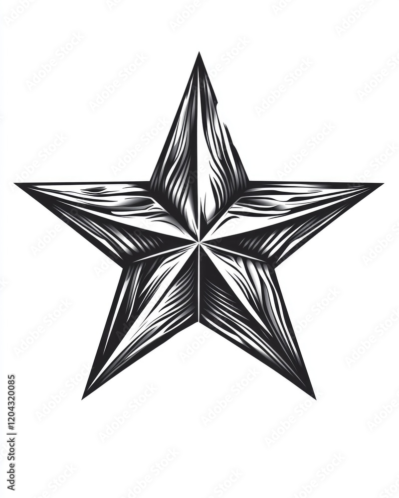 Obraz premium Vintage Star Tattoo Design: An Artistic Badge for Advertising and Business Promotions