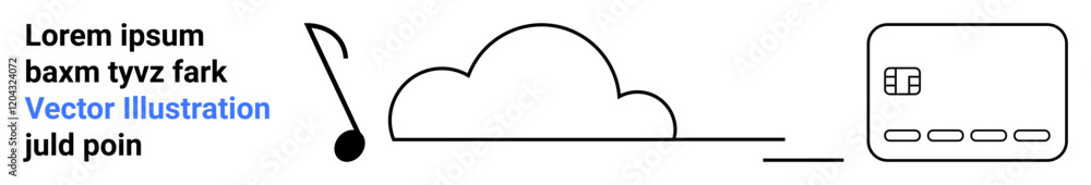 Cloud computing symbol, USB token, and abstract text artwork emphasizing digital security. Ideal for technology services, internet security, online storage, digital transformation, web services, IT