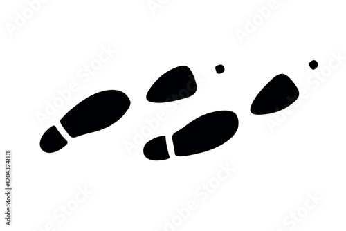Male and female footprints across from each other. Man and woman, foot steps movement, dance, walk. Seamless Dance Steps