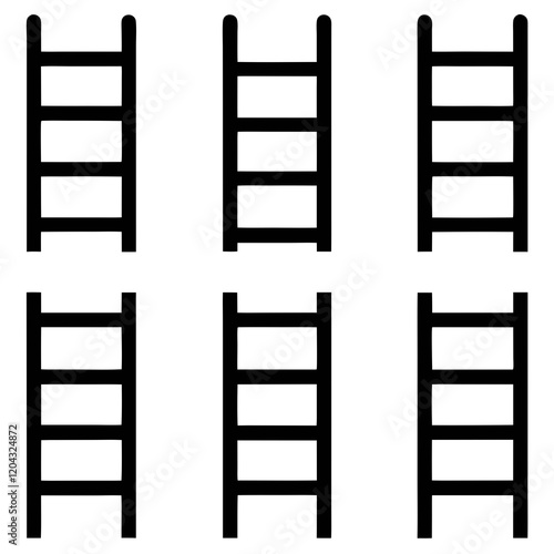 Simple Black Ladder Icons design