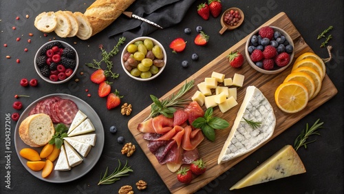 Wallpaper Mural Exquisite Valentine’s Dinner Spread on a Black Background with Romantic Elegance Torontodigital.ca