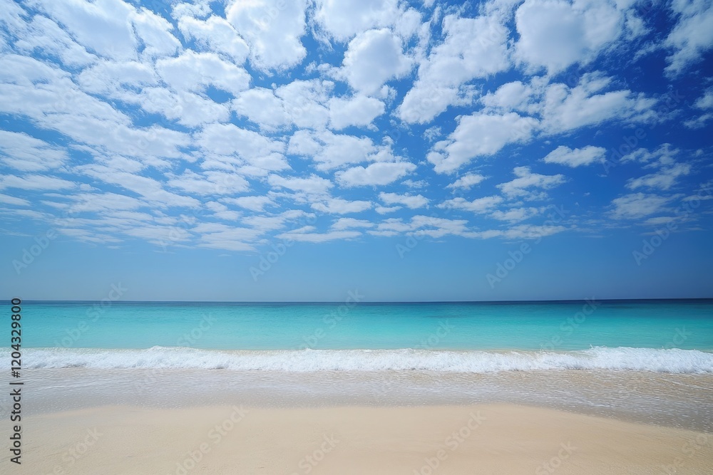 Fototapeta premium Joyful Friday Message Against a Stunning Blue Sky Over a Serene Beach Landscape