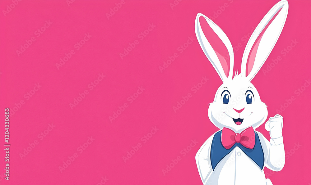 Playful Bunny with Bow Tie, a charming cartoon bunny sporting a large bow tie, exuding a whimsical and cheerful personality. Playful Bunny with Bow Tie, a charming cartoon bunny sporting a large bow tie, exuding a whimsical and cheerful personality.