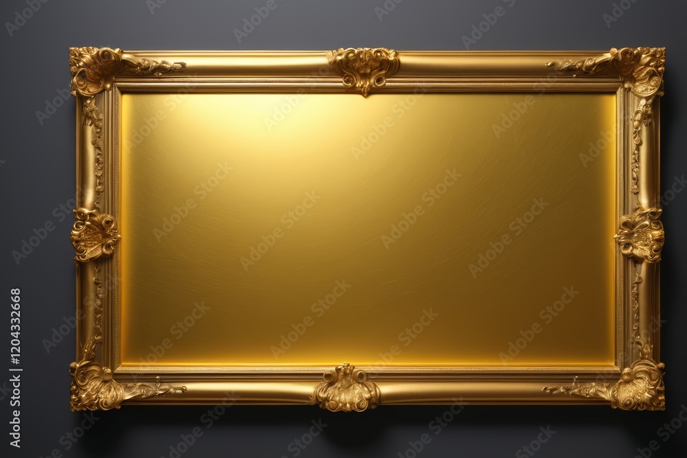 a close up of a gold frame on a wall a close up of a gold frame on a wall