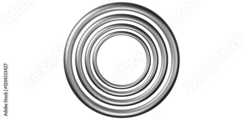 Realistic Silver Metal Rings Vector Illustration.	