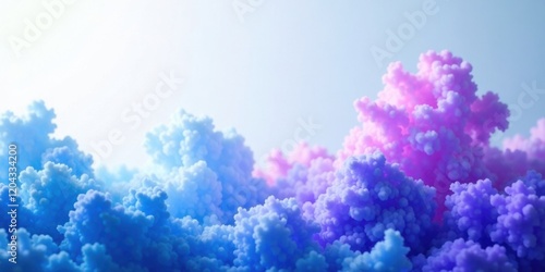 Dreamlike Pastel Cloudscape A Serene and Whimsical Abstract Image Featuring Soft, Fluffy Clouds in Shades of Blue, Purple, and Pink, Perfect for Backgrounds and Design Projects