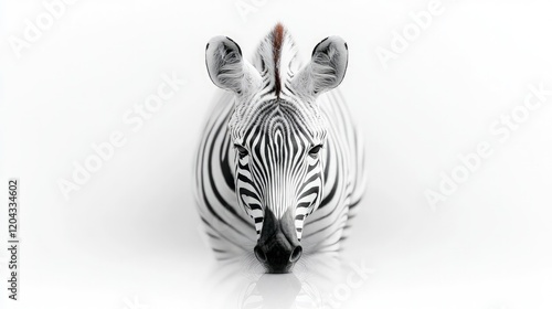 Wallpaper Mural Close-up of a zebra's head and shoulders against a white background. Torontodigital.ca