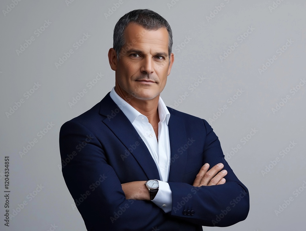 Confident senior businessman in formal suit with arms crossed Confident senior businessman in formal suit with arms crossed
