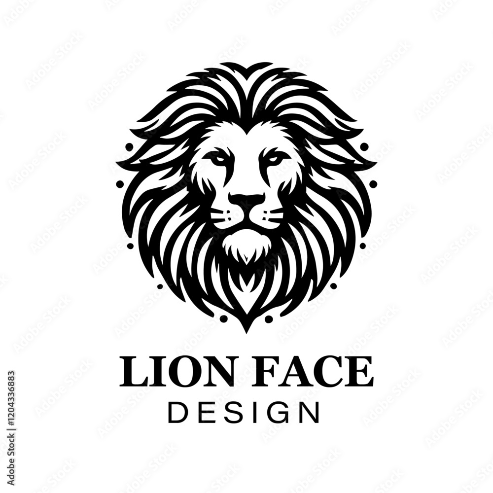 Fierce black and white lion head logo design with bold stylized mane, modern animal vector illustration for branding and graphic art projects.
Fierce black and white lion head logo design with bold stylized mane, modern animal vector illustration for branding and graphic art projects.