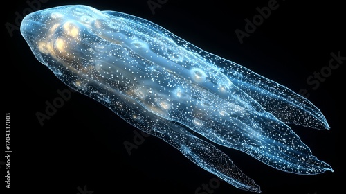 Luminous Deep Sea Worm: A breathtaking bioluminescent wonder from the ocean depths photo