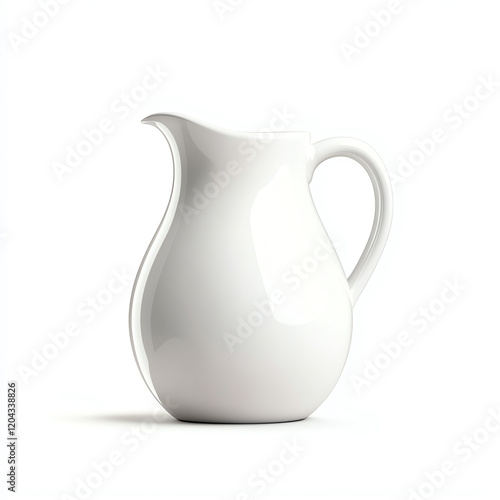 Wallpaper Mural Elegant white ceramic pitcher designed for serving drinks, enhancing any dining experience with its simple yet stylish appearance. Torontodigital.ca