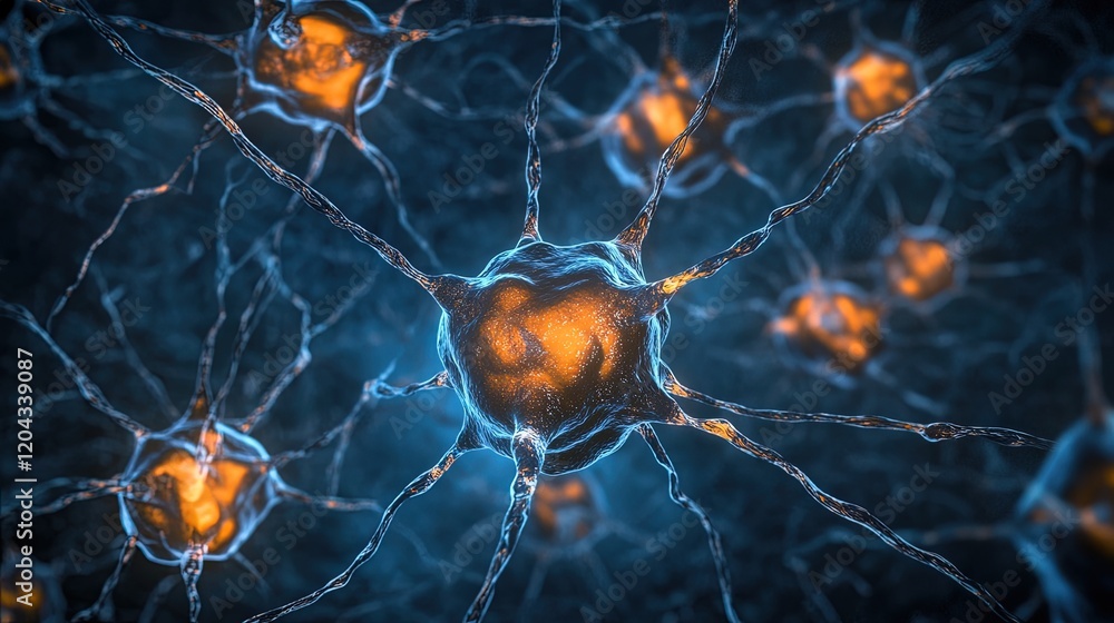 Glowing Neural Network Pulsating With Energy in a Dark Blue Void, Illuminating Connections in a Minimalistic Design Glowing Neural Network Pulsating With Energy in a Dark Blue Void, Illuminating Connections in a Minimalistic Design