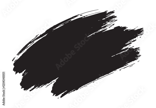 Best Grunge Badge Brush Hand Drawn Black Sticker Black Brush Stroke Vector Illustration for Creative Designs.