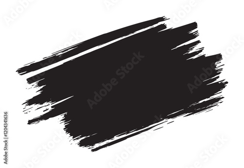 Best Grunge Badge Brush Hand Drawn Black Sticker Black Brush Stroke Vector Illustration for Creative Designs.