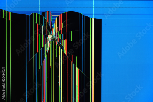 Broken Screen with Digital Artifacts