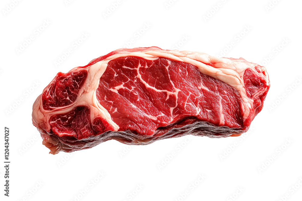 Obraz premium A pieces of fresh Lamb chop cut, isolated on white background, showcasing culinary concept.