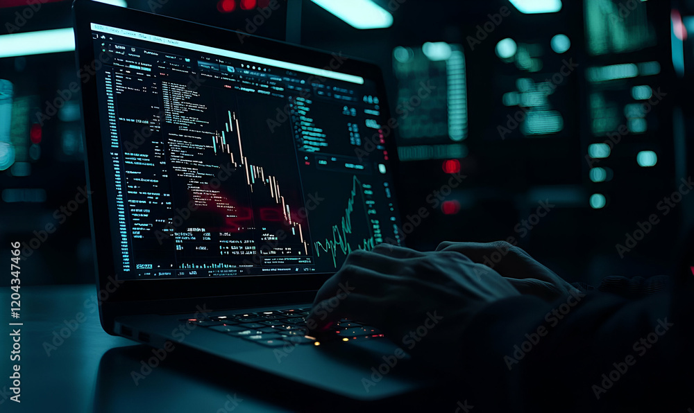 Focused individual engaged in typing on a laptop, modern workspace setting, bright atmosphere, clutter-free desk, soft ambient light Focused individual engaged in typing on a laptop, modern workspace setting, bright atmosphere, clutter-free desk, soft ambient light