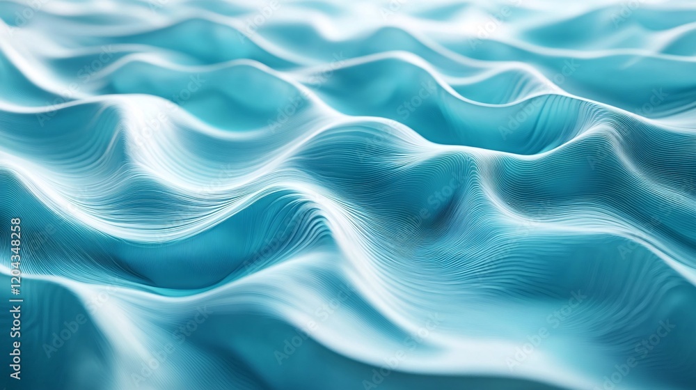 Obraz premium Abstract Turquoise Ocean Waves with Fluid Artistic Patterns