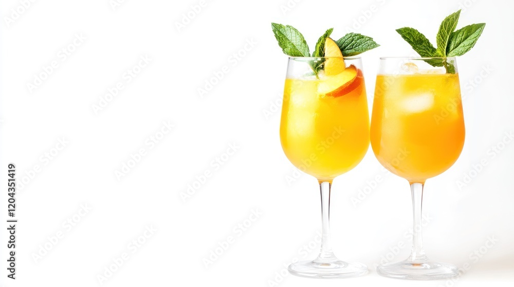 Refreshing Peach and Mint Cocktails Refreshing Peach and Mint Cocktails