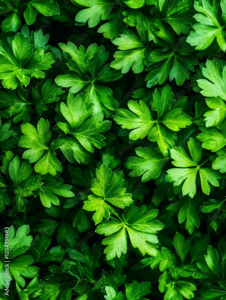 Lush Green Parsley Garden Top View - Fresh parsley, vibrant green, healthy growth, natural abundance, culinary herb. Represents freshness, health, nature, cooking, and vitality. Lush Green Parsley Garden Top View - Fresh parsley, vibrant green, healthy growth, natural abundance, culinary herb. Represents freshness, health, nature, cooking, and vitality.
