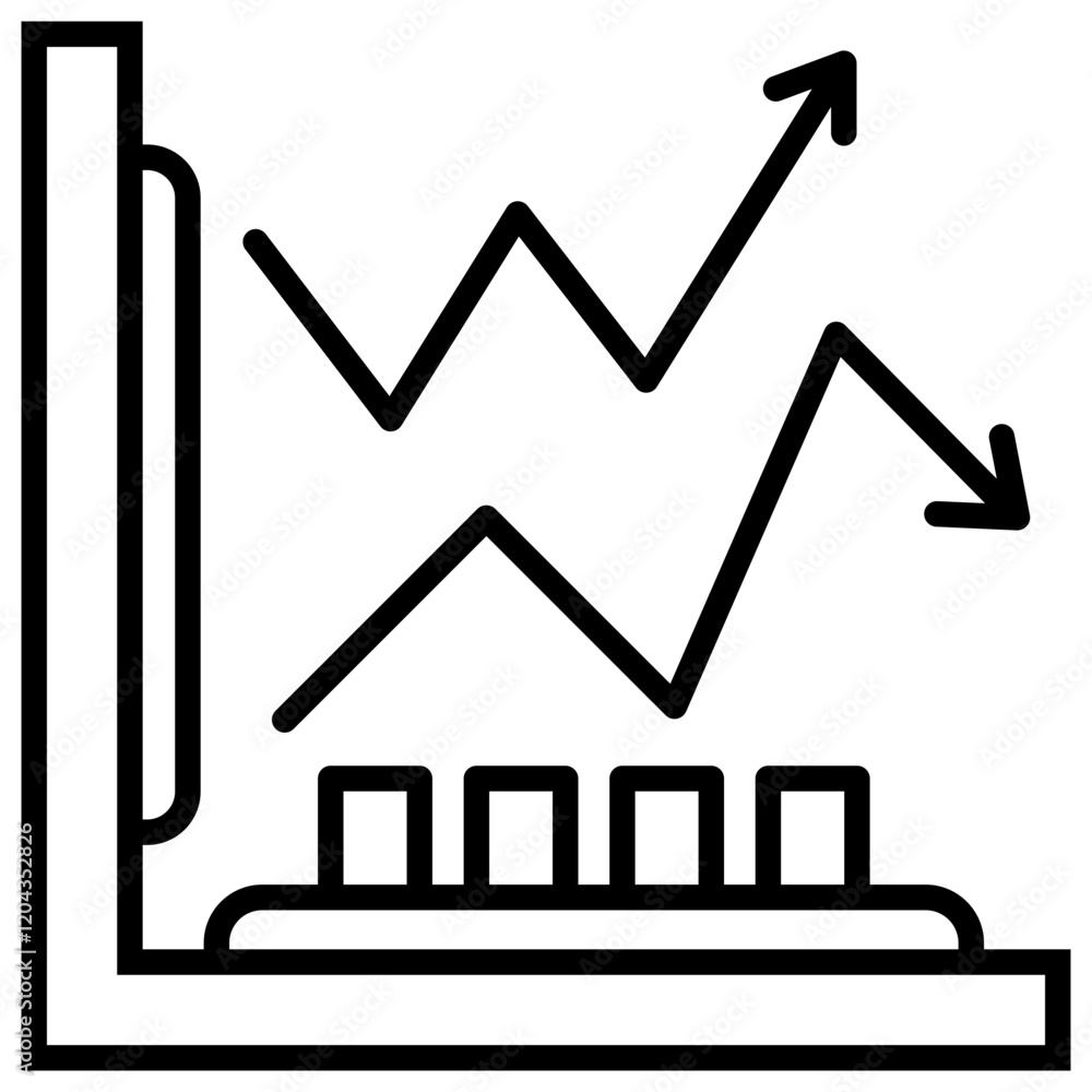 Line Graph Icon Line Graph Icon